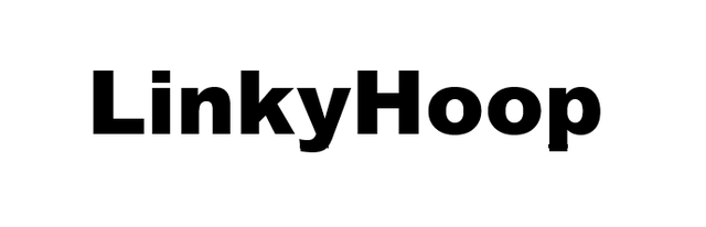 The original picture: The word LinkyHoop in heavy black letters.